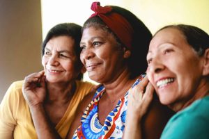 multicultural women supporting each other