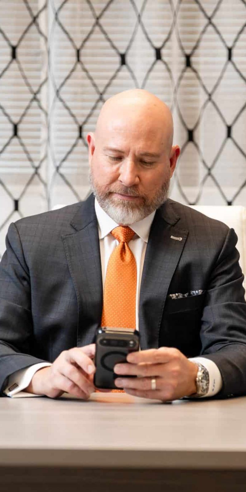 looking at phone